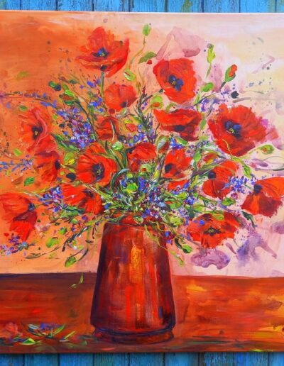 KYTICE VE VÁZE 80 x 60 cm - 8.500 Kč - ATELIÉR S DUŠÍ - Jarka Papežová