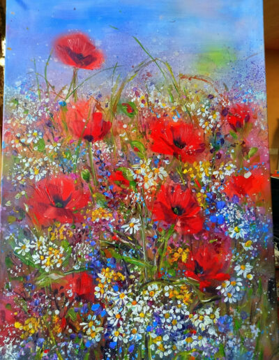 MAKOVÁ LOUKA 50 x 70 cm - 8.000 Kč - ATELIÉR S DUŠÍ - Jarka Papežová